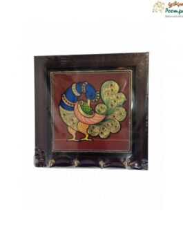 Tanjore Painting Peacock Key Hanger
