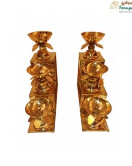 Brass Three Step Lamp Pair