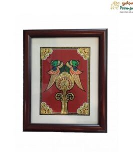 Tanjore Painting Double Parrot