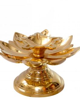 Brass panchamuga lotus lamp