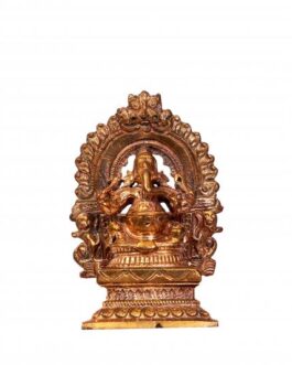 Bronze sitting Ganesh with Thiruvachi