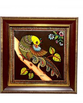 Glass painting Peacock