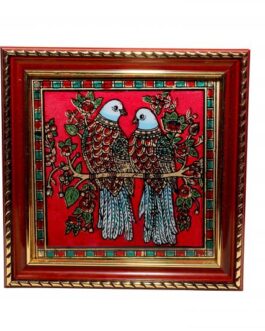 Glass painting Bird pair
