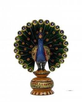 Wooden Painted Peacock
