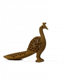 Wooden Peacock Long Tail