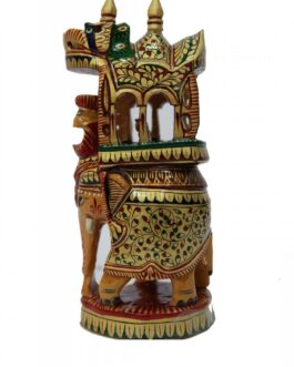 Wooden Ambari Painted Elephant