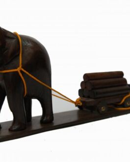 Wooden Elephant with cart