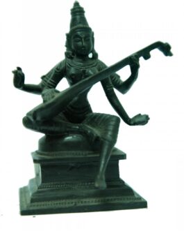 Brass Oxidised Sitiing Saraswathi