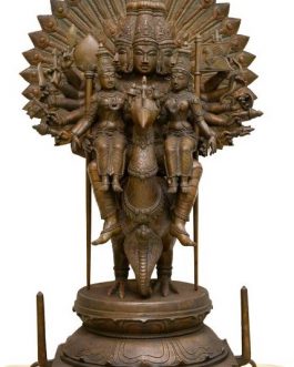 Bronze Arumugam Murugan with Peacock