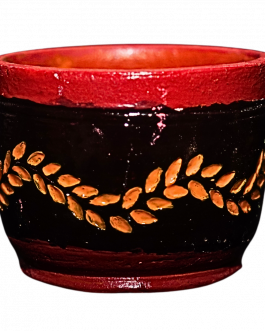 Pottery Penstand Brown Leaf design