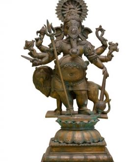 Bronze Ganesh with Lion