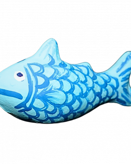 Pottery fish Money Bank Blue