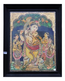 Thanjavur Painting Flute Krishna