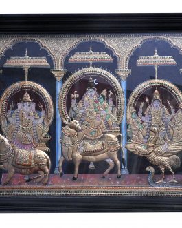 Thanjavur Painting Ganesh Shiva Murugan