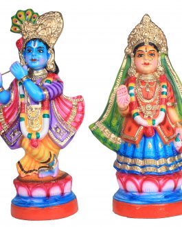 Paper Mache Madura Krishna Radhai (Set)