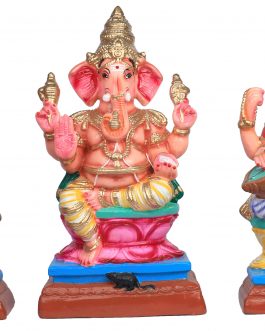 Paper Mache Lakshmi Saraswathi Vinayagar (Set)