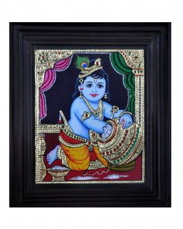 Thanjavur Painting Pot Krishna