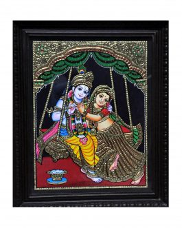 Thanjavur Painting Unjal Radha Krishna