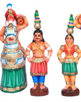 Paper Mache Poikal Kuthirai & Karakattam (Set)