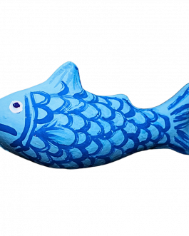 Pottery Fish Money Bank Blue