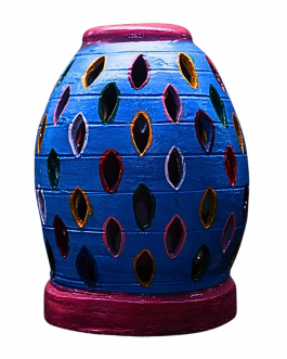 Pottery LampShade blue big