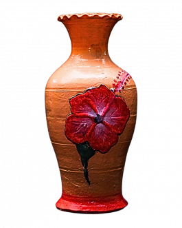 Pottery Flower vase yellow big