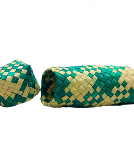 Palm leaf Pencil Box round
