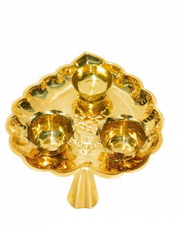 Brass Kumkum Santhanam Viboothi leaf model