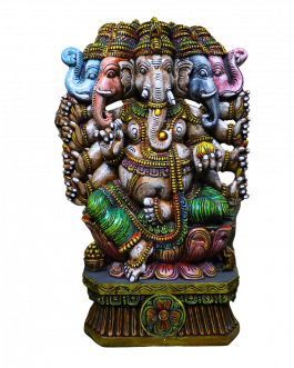 Vaagai Wood 5 Head Vinayagar