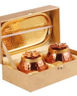 Copper Coating Iron Pot With Tray