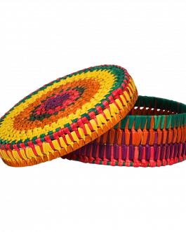 Palm Leaf Round Box
