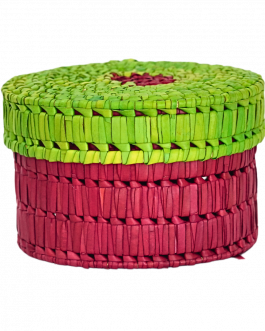 Palm Leaf Round Box