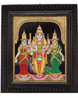 Tanjore Painting Murugar, Valli, Devanai