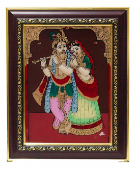 Glass Painting Radha Krishnna