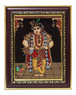 Glass  Painting Krishna