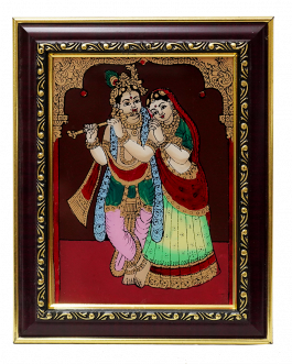 Glass Painting Radha Krishnna