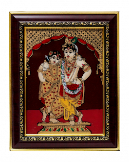 Glass  Painting Radha Krishnna