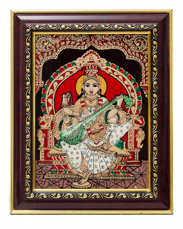 Glass Painting Saraswathi