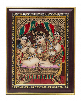 Glass Painting Krishna