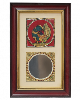 Tanjore Painting Parrot & Glass