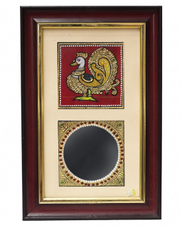 Tanjore Painting Peacock & Glass