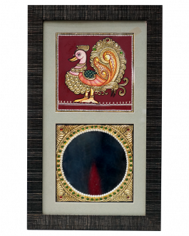 Tanjore Painting Peacock & Glass