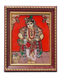 Glass  Painting Krishna