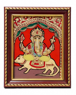 Glass  Painting Vinayagar