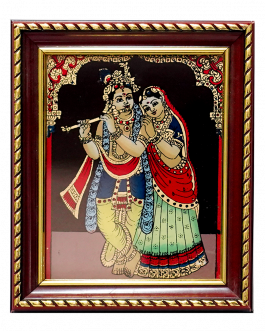 Glass  Painting Radha Krishna