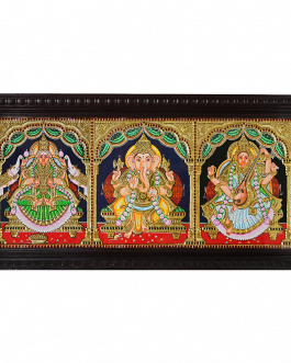 Tanjore Painting Lakshmi Ganesh Saraswathi