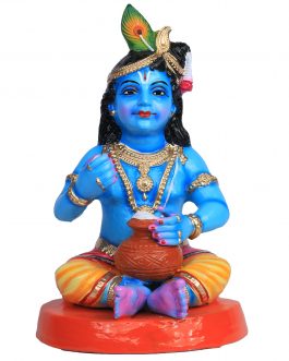 Paper Mache Pot Krishnan (S)