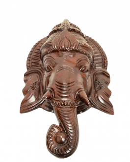 Wood Ganesh Face (Rose Wood Polish)