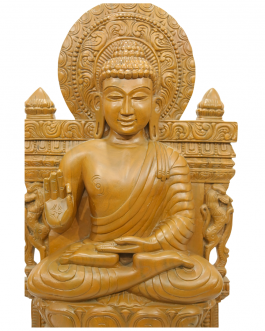 wood Buddha Statue (Teek Wood Polish)
