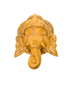 wood Ganesh Face (Teek Wood Polish)